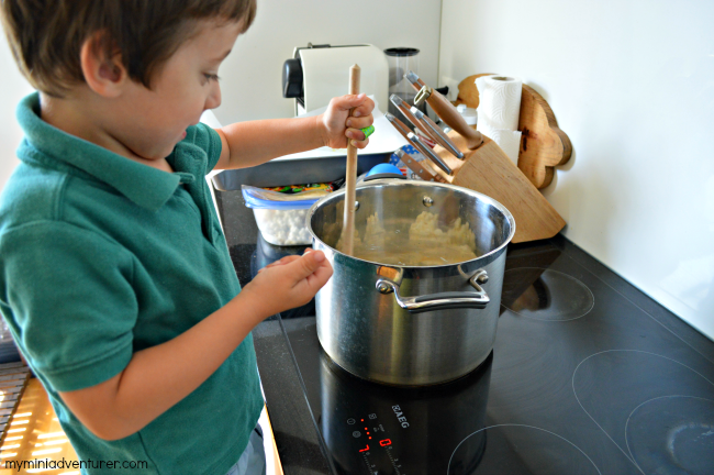 rice krispies stirring