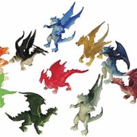 Just4fun 3 Dozen (36) Mini Dragon Toy Figures - 2" Party Favors - Prizes - Fantasy - Pretend Play Mythical