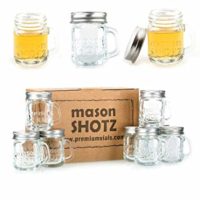 Premium Vials - Mini Mason Jar Shot Glasses with Handles (Set of 8) 