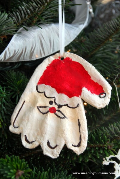 Image for Salt Dough Santa Hand Print Christmas Ornament