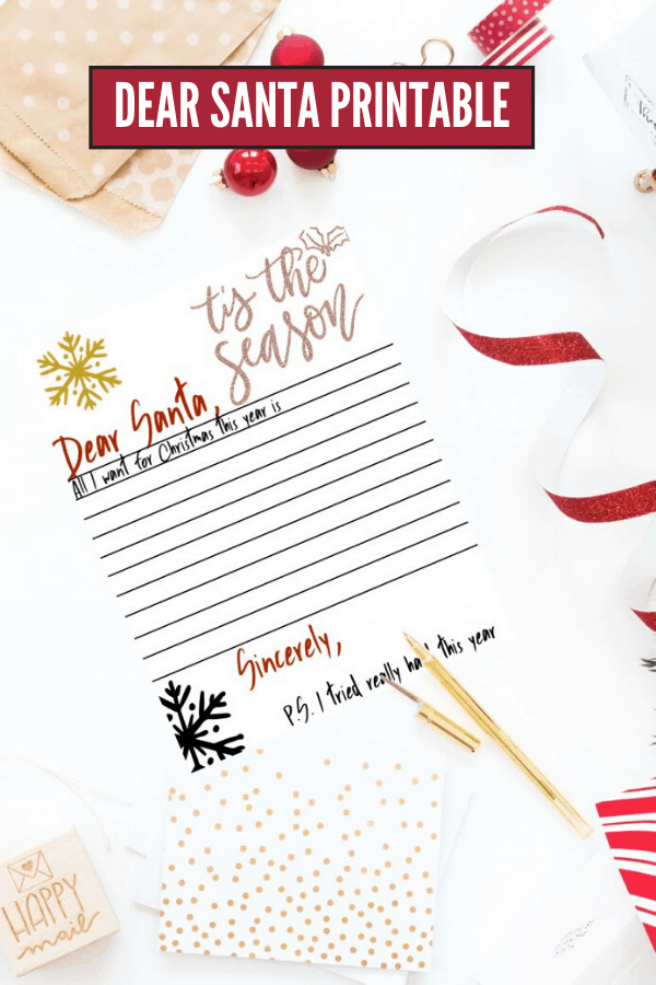 Image for Dear Santa Printable Letter